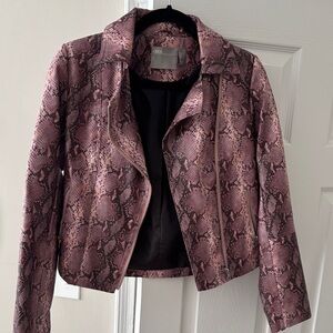 ASOS Faux Leather Pink Snakeskin Jacket